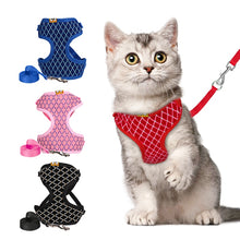 Load image into Gallery viewer, Rhinestone Mesh Cat Harness And Leash Set
