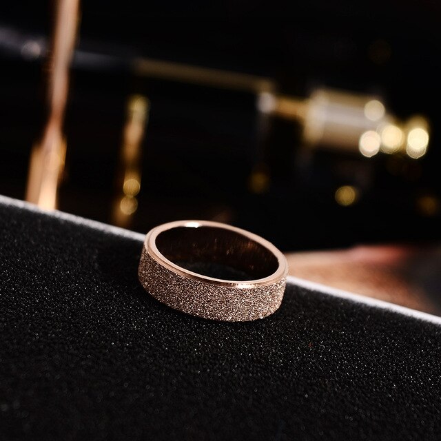 Rose Gold Color Frosted Ring for Woman  or  Man